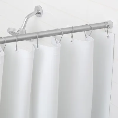 Bobrick 204-2 Shower Curtain, Opaque Matte White Vinyl, 42" Wide