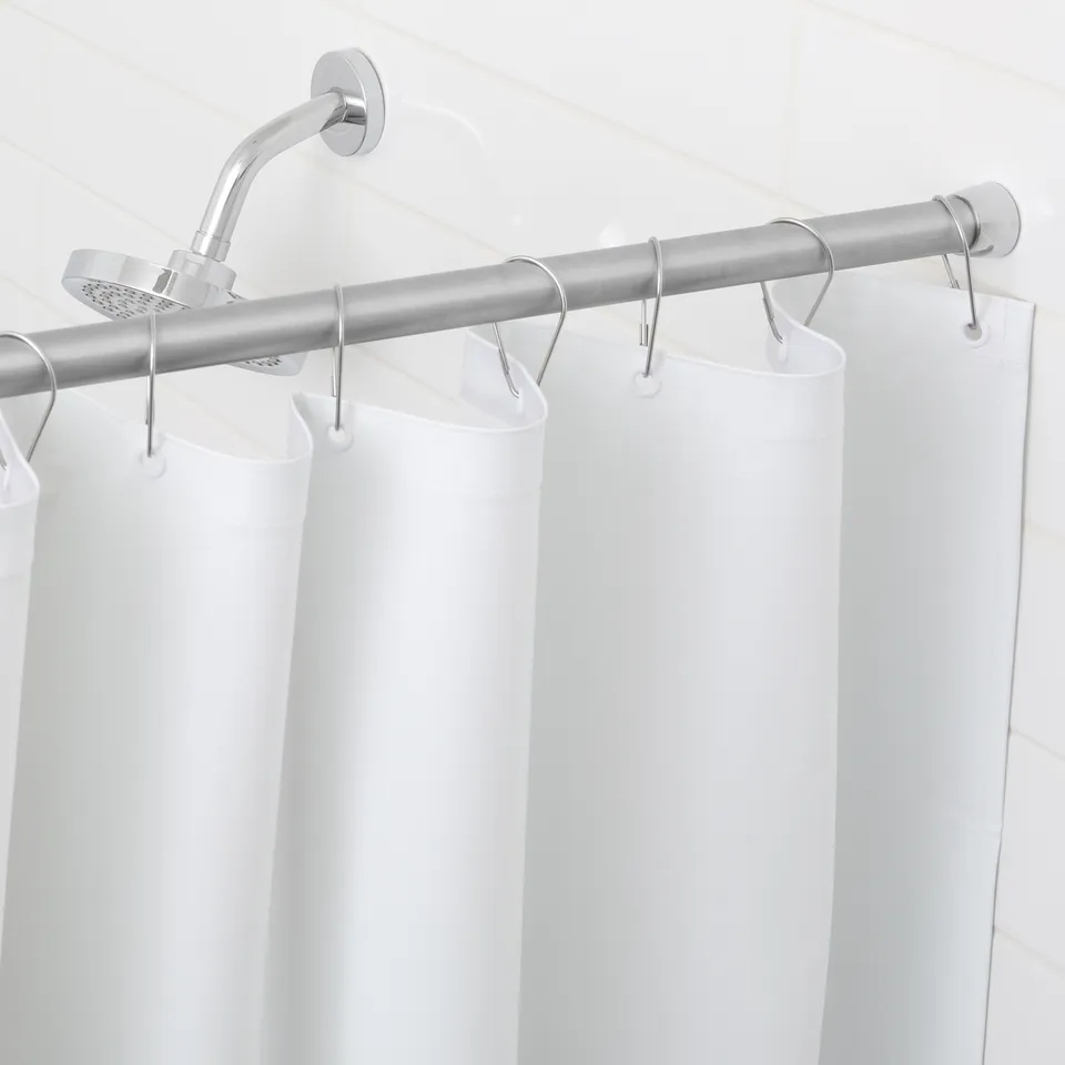 Bobrick 204-2 Shower Curtain, Opaque Matte White Vinyl, 42" Wide
