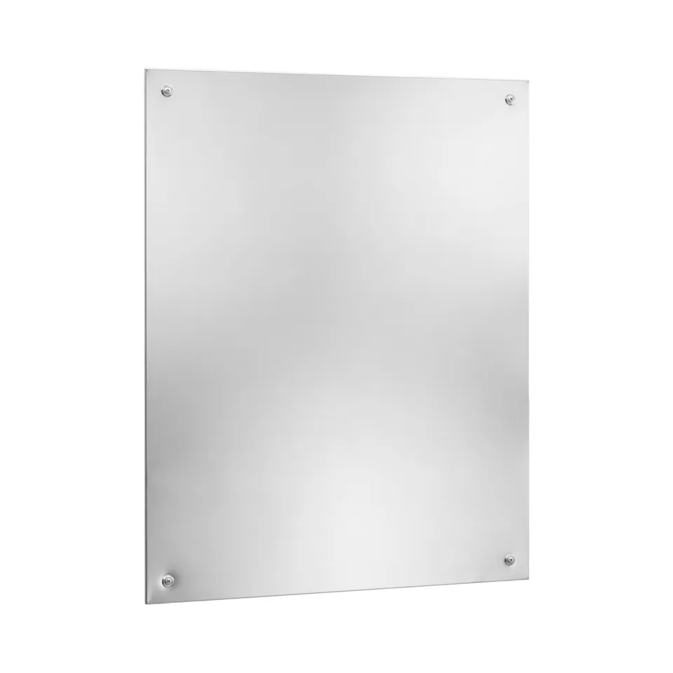 Bobrick B-1556 1830 Frameless Mirror, Bright Polished Stainless Steel, 17 1/2" W x 29 1/2" H