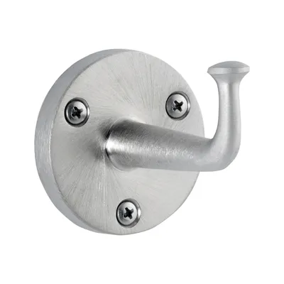 Bobrick B-211 Surface-Mounted Heavy-Duty Clothes Hook, Exposed Mounting, Satin Nickel-Plated