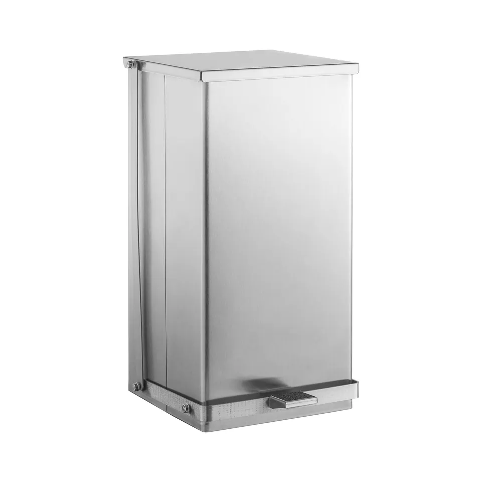 Bobrick B-221216 Floor-Standing Foot-Operated Waste Receptacle, Satin Finish, 12-Gallon