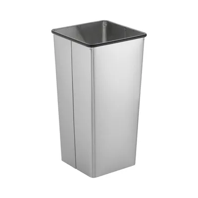 Bobrick B-2280 Floor-Standing Waste Receptacle, Open Top, Satin Finish, 21-Gallon
