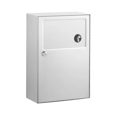 Bobrick B-254 Surface-Mounted Sanitary Napkin Disposal, Satin Finish, 1.3-Gallons