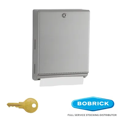 Bobrick B-262 satin-finish stainless steel surface-mounted paper towel dispenser