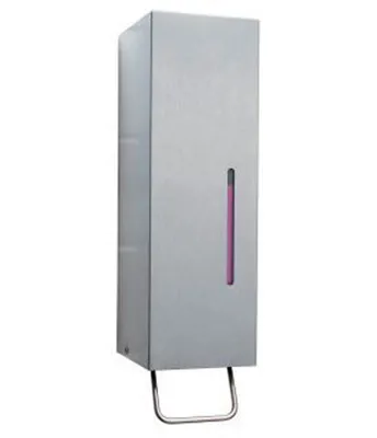 Bobrick B-26617 Surface-Mounted Manual Liquid Soap Dispenser, Satin Finish, 34-fl oz.