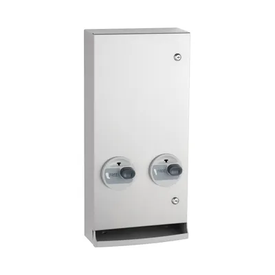Bobrick B-2706C Surface-Mounted Napkin-Tampon Dispenser, Free Operation, Satin Finish