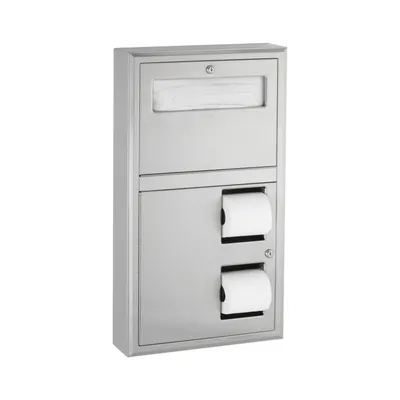 Bobrick B-3479 Surface-Mounted Toilet Tissue Dispenser and Seat-Cover Dispenser