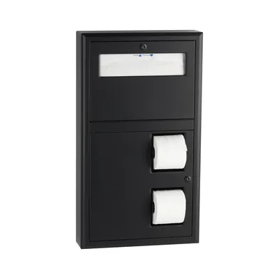 Bobrick B-3479.MBLK Surface-Mounted Toilet Tissue Dispenser and Seat-Cover Dispenser