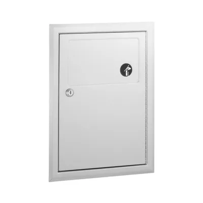 Bobrick B-353 Recessed Sanitary Napkin Disposal, Satin Finish, 1.3-Gallon