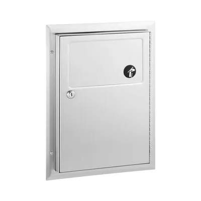 Bobrick B-354 Partition-Mounted Sanitary Napkin Disposal, Satin Finish, 1.3-Gallon