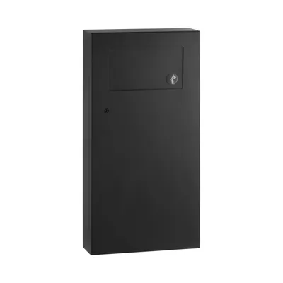 Bobrick B-35639.MBLK Surface-Mounted Waste Receptacle with Disposal Door, Matte Black, 3-Gallon