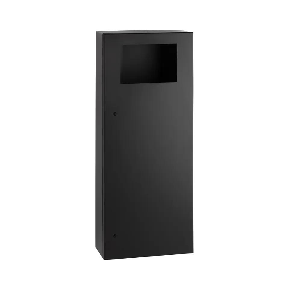 Bobrick B-35649.MBLK Surface-Mounted Waste Receptacle, Matte Black, 12-Gallon