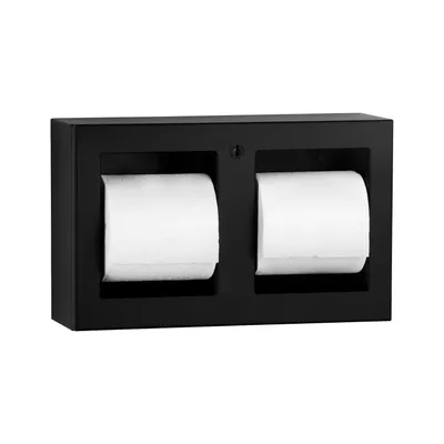 Bobrick B-3588.MBLK Surface-Mounted Toilet Tissue Dispenser, Matte Black, Two Rolls