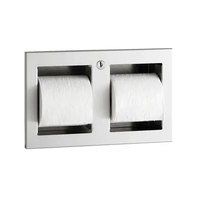 Bobrick B-35883 Recessed Toilet Tissue Dispenser, Satin Finish, Two Rolls