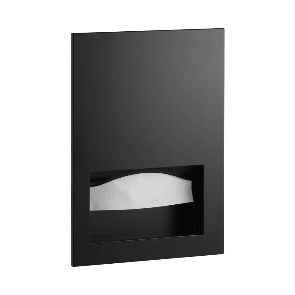 Bobrick B-35903.MBLK Recessed Paper Towel Dispenser, Friction-Catch, Matte Black, 400 Multifold Towels