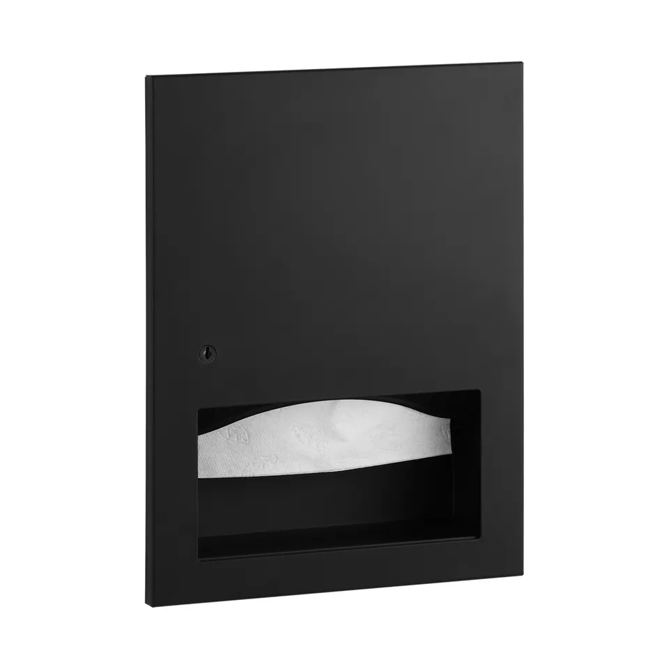 Bobrick B-359033.MBLK Recessed Paper Towel Dispenser, Matte Black, 400 Multifold Towels
