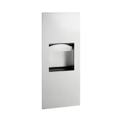 Bobrick B-36903 Recessed Paper Towel Dispenser and Waste Receptacle, Satin Finish, 1.6-Gallon Waste
