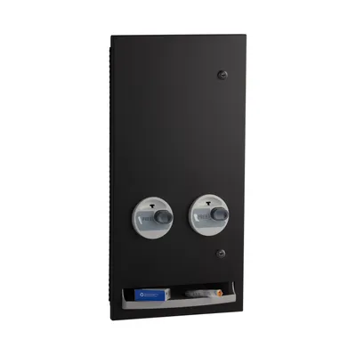 Bobrick B-37063.MBLK C Recessed Napkin-Tampon Dispenser, Free Operation, Matte Black