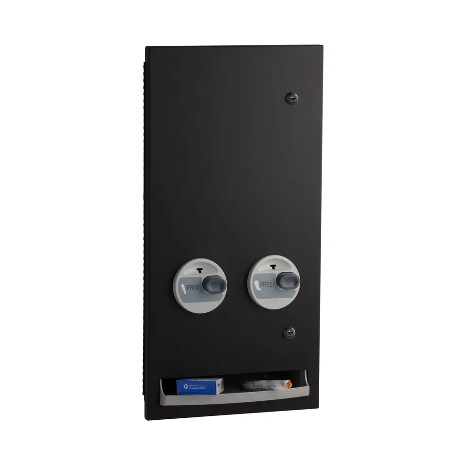Bobrick B-37063.MBLK C Recessed Napkin-Tampon Dispenser, Free Operation, Matte Black