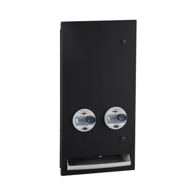 Bobrick B-37063.MBLK 25 Recessed Napkin-Tampon Dispenser, 25-Cent Operation, Matte Black