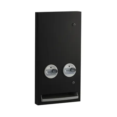 Bobrick B-370634.MBLK C Semi-Recessed Napkin-Tampon Dispenser, Free Operation, Matte Black