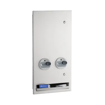 Bobrick B-37063C Recessed Napkin-Tampon Dispenser, Free Operation, Satin Finish