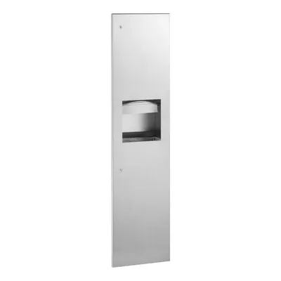 Bobrick B-3803 Recessed Paper Towel Dispenser and Waste Receptacle, Satin Finish, 6.3-Gallon Waste