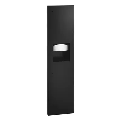 Bobrick B-38032.MBLK Semi-Recessed Paper Towel Dispenser and Waste Receptacle, Matte Black, 6.3-Gallon Waste
