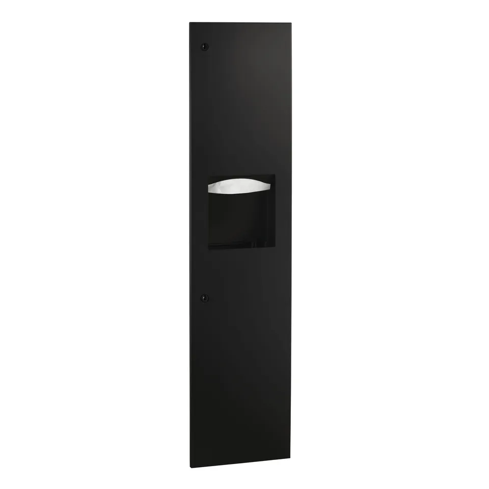 Bobrick B-38034.MBLK Recessed Paper Towel Dispenser and Waste Receptacle, Matte Black, 3.8-Gallon Waste