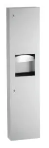 Bobrick B-380349 Surface-Mounted Paper Towel Dispenser & Waste Receptacle, Satin Finish, 3.8-Gallon Waste