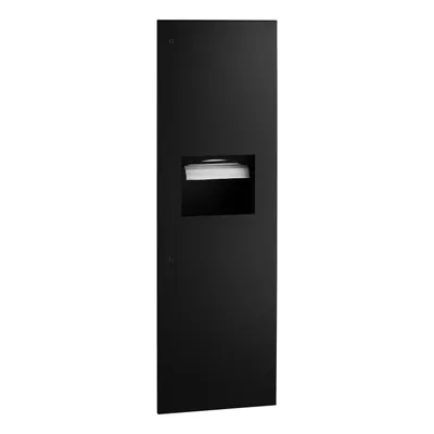 Bobrick B-39003.MBLK Recessed Paper Towel Dispenser and Waste Receptacle, Matte Black, 12-Gallon Waste