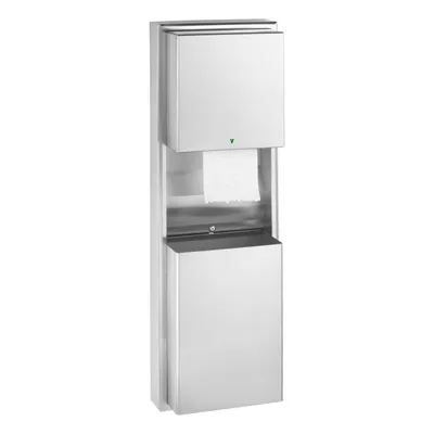Bobrick B-3979 Surface-Mounted Auto Roll Towel Dispenser/ Waste Receptacle, Satin Finish, 12-Gallon