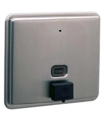 Bobrick B-4063 Recessed Manual Liquid Soap Dispenser, Satin Finish, 50-fl oz.