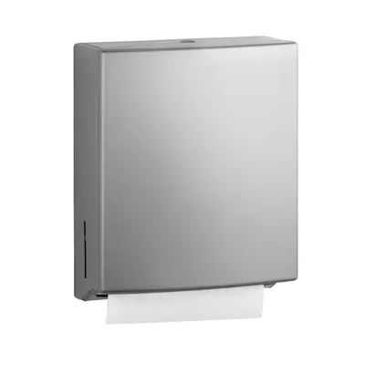 Bobrick B-4262 Surface-Mounted Paper Towel Dispenser, Satin Finish, 525 Multifold Towels