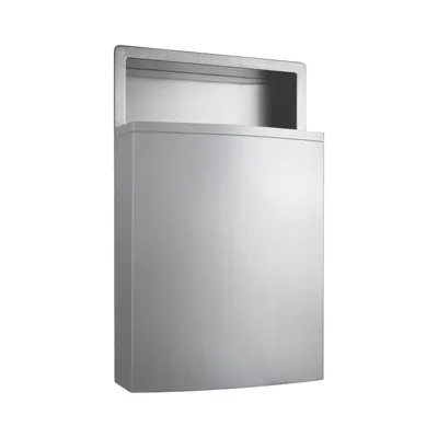 Bobrick B-43644 Recessed Waste Receptacle with LinerMate®, Satin Finish, 12.8-Gallon