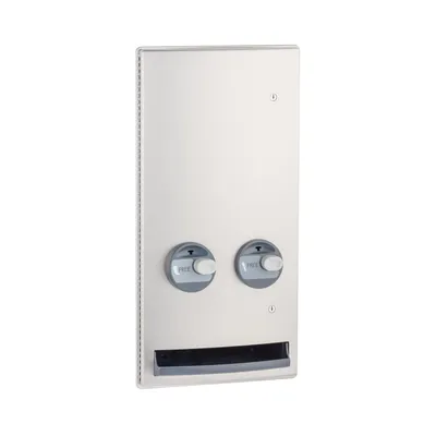 Bobrick B-4706C Recessed Napkin-Tampon Dispenser, Free Operation, Satin Finish