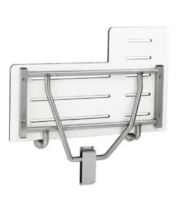 Bobrick B-5181 Reversible Folding Shower Seat, Ivory Phenolic and Satin Finish