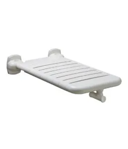 Bobrick B-518116 x 28 Vinyl-Coated Folding Bathtub Seat, White, 15" (336mm) wide x 28" (711mm) in length to rest on end of bathtub
