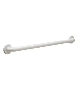 Bobrick B-580616 x 18 Straight Grab Bars, 1-1/4" Diameter, White Vinyl-Coated, 18"