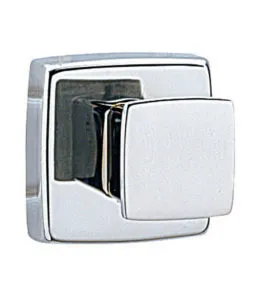 Bobrick B-671 Surface-Mounted Single Robe Hook, Bright Polished
