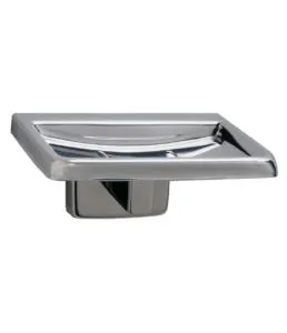 Bobrick B-680 Surface-Mounted Soap Dish, Bright-Polished