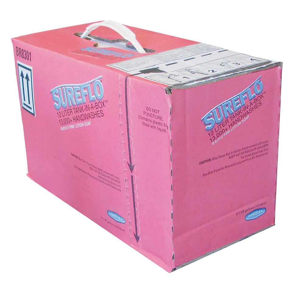 Bobrick B-81212 Pink Lotion Soap Cartridge for SureFlo® B-830 Liquid Soap Dispensing System, 12-L