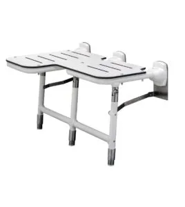 Bobrick B-918116R Bariatric Folding Shower Seat with Legs, Right Hand, White