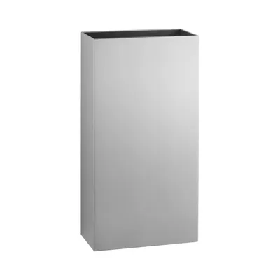 Bobrick B-9279 Surface-Mounted Waste Receptacle, Fino Collection, Satin Finish, 6-Gallon