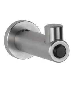 Bobrick B-9541 Surface-Mounted Coat Hook with Bumper, Satin Finish Steel