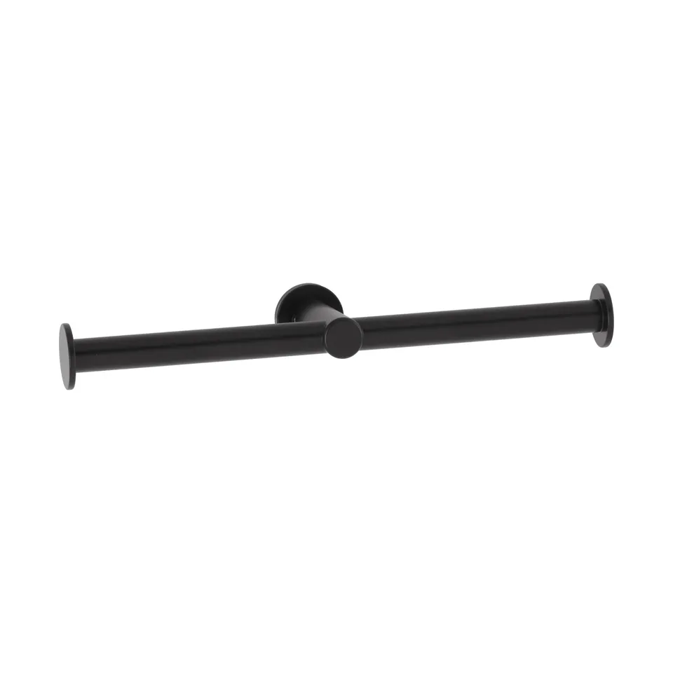 Bobrick B-9547.MBLK Surface-Mounted Toilet Tissue Dispenser, Fino Collection, Matte Black, Two Rolls