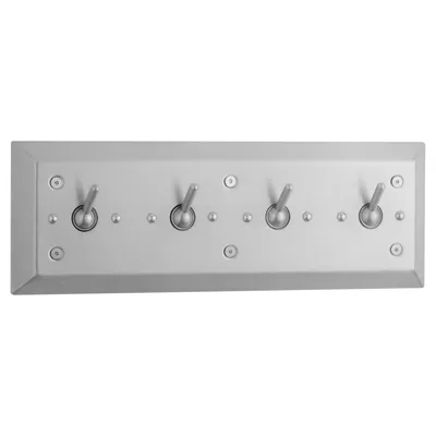 Bobrick B-985 Surface-Mounted Clothes Hook Strip, Vandal and Ligature Resistant, Satin Finish, 4 Hooks