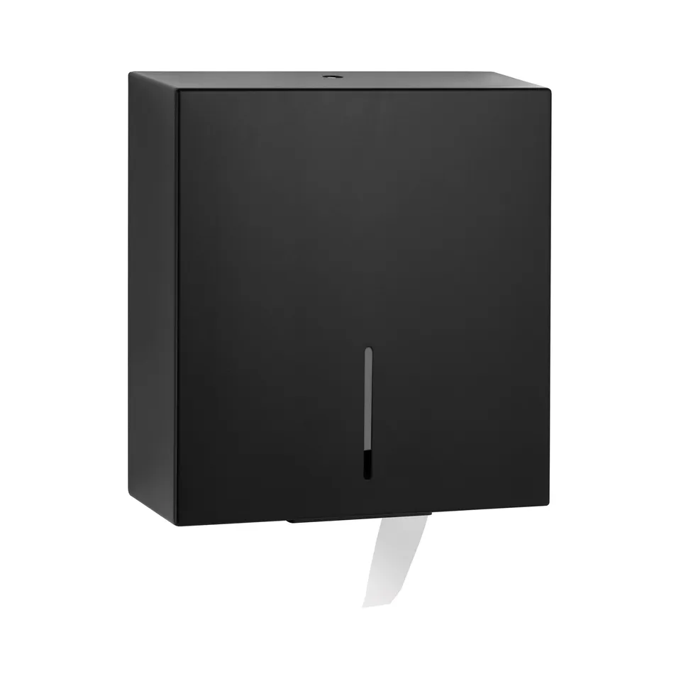 Bobrick B-9890.MBLK Surface-Mounted Jumbo Toilet Roll Holder, Fino Collection, Matte Black