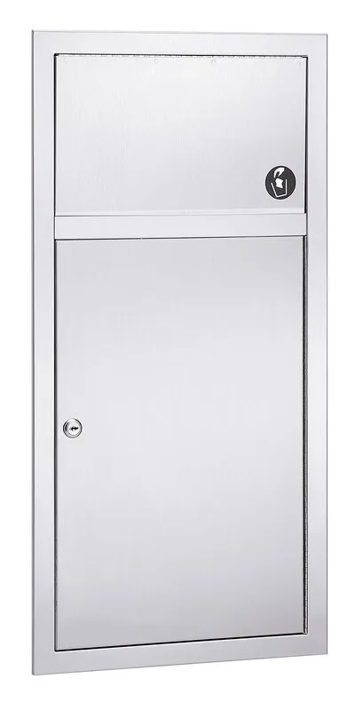 Bradley 3251-000000 Recessed 2.8 Gal. Waste Receptacle With Push Flap Door