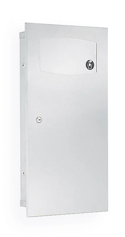 Bradley 3257-000000 Recessed 2.8 Gal. Waste Receptacle w/ Push Flap Door